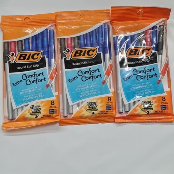 BIC Round Stic Grip Ball Pens Stick Assorted - Picture 2 of 6